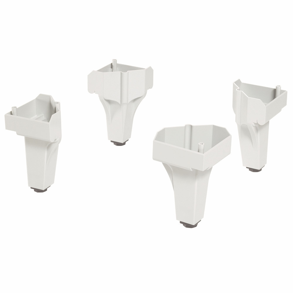 Jeu de 4 pieds gris clair pour vestiaires Monobloc