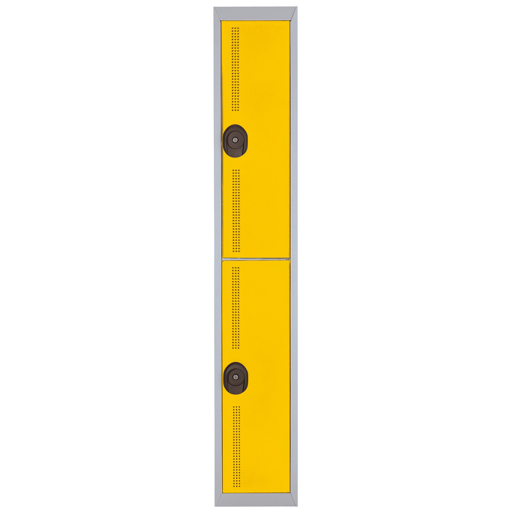 Vestiaire mtal Team Color 2 casiers - 1 colonne L.30 cm - Corps Gris - Portes Jaune
