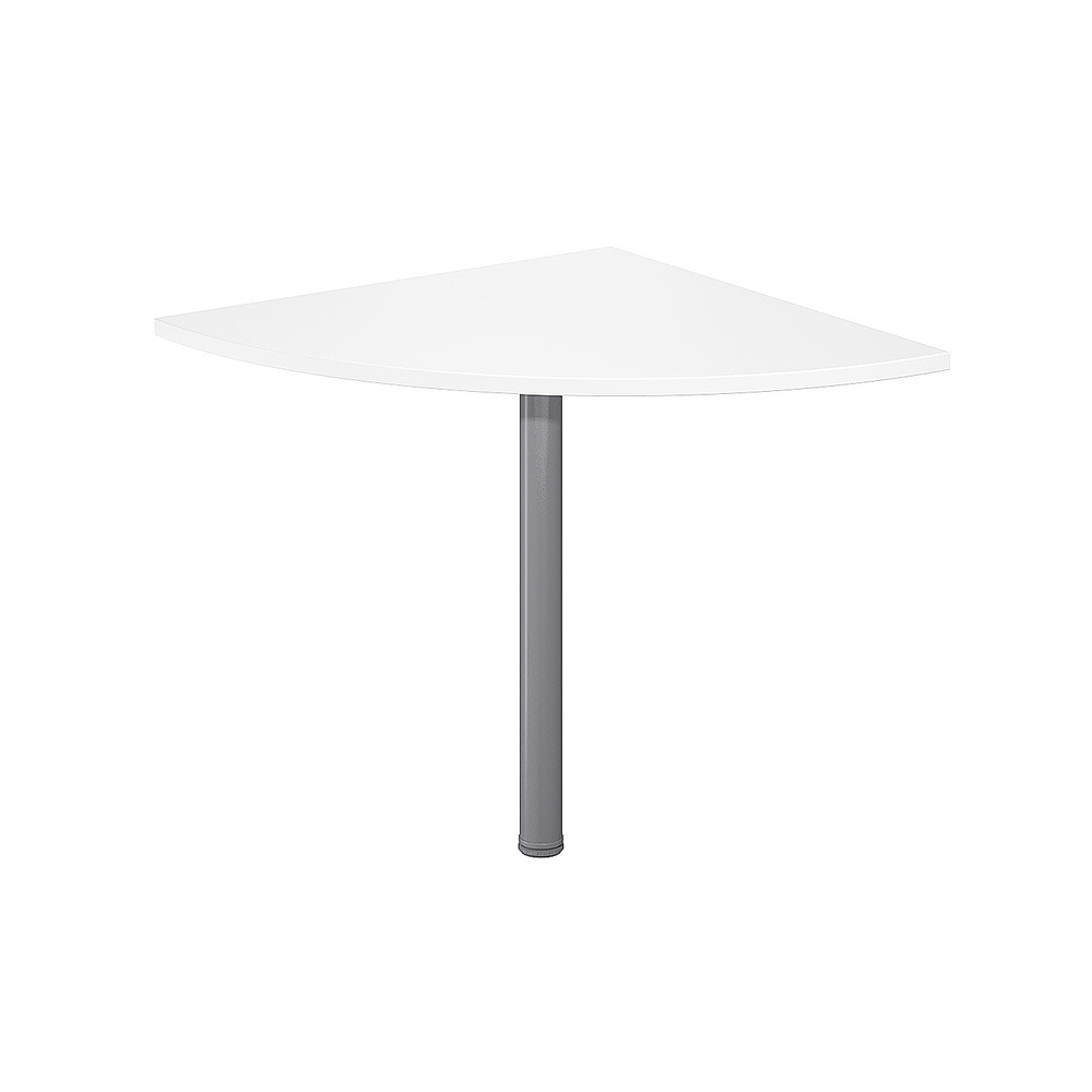 Angle de liaison arrondi 90 Biospace - Cts 80 cm - Plateau Blanc - Pied tube Aluminium