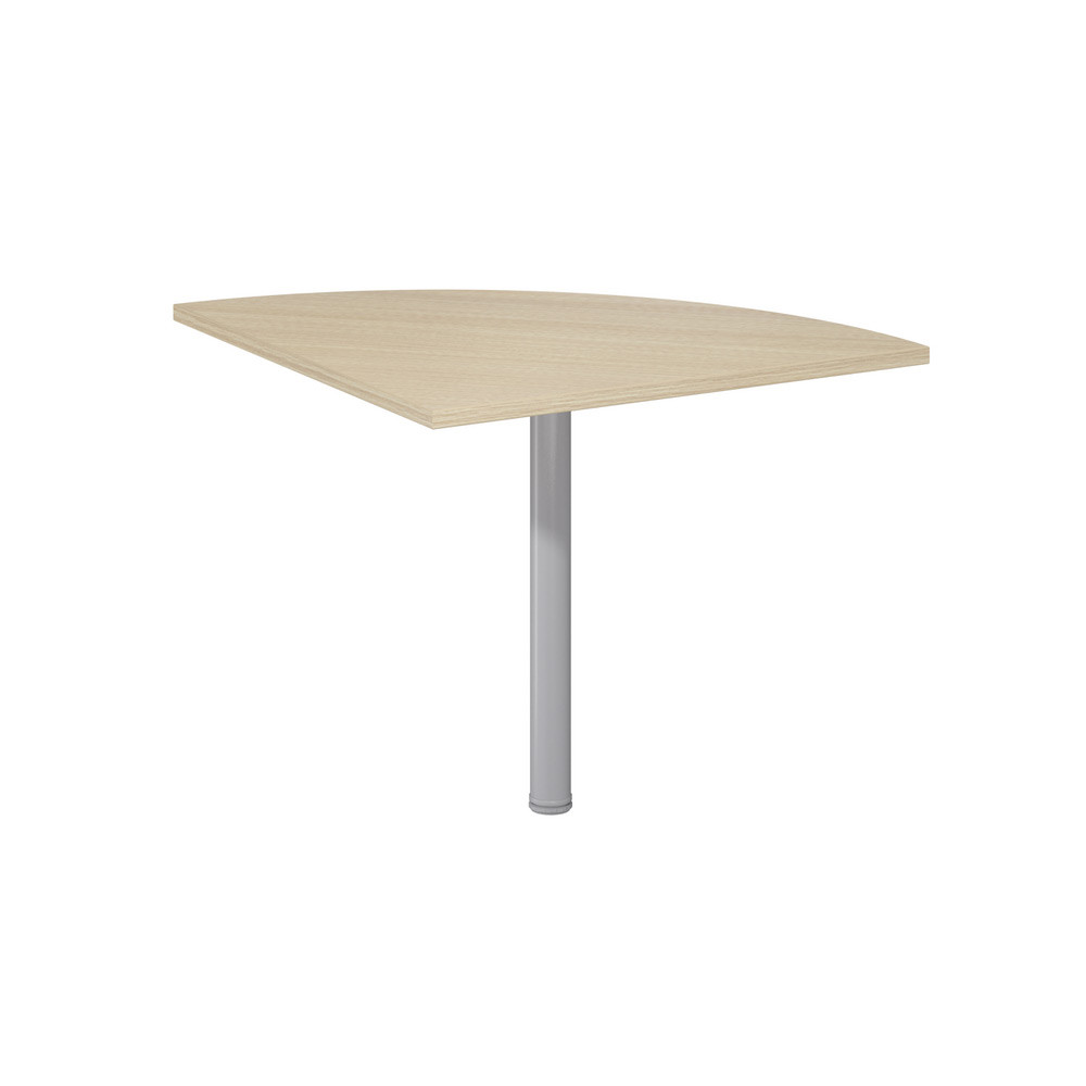 Angle de liaison arrondi 90 Biospace - Cts 80 cm - Plateau Chne - Pied tube Aluminium