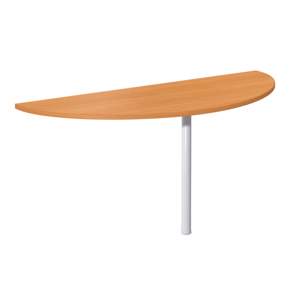 Extension Demi-lune Biospace - L.160 x P.60 cm - Plateau Htre - Pied tube Aluminium