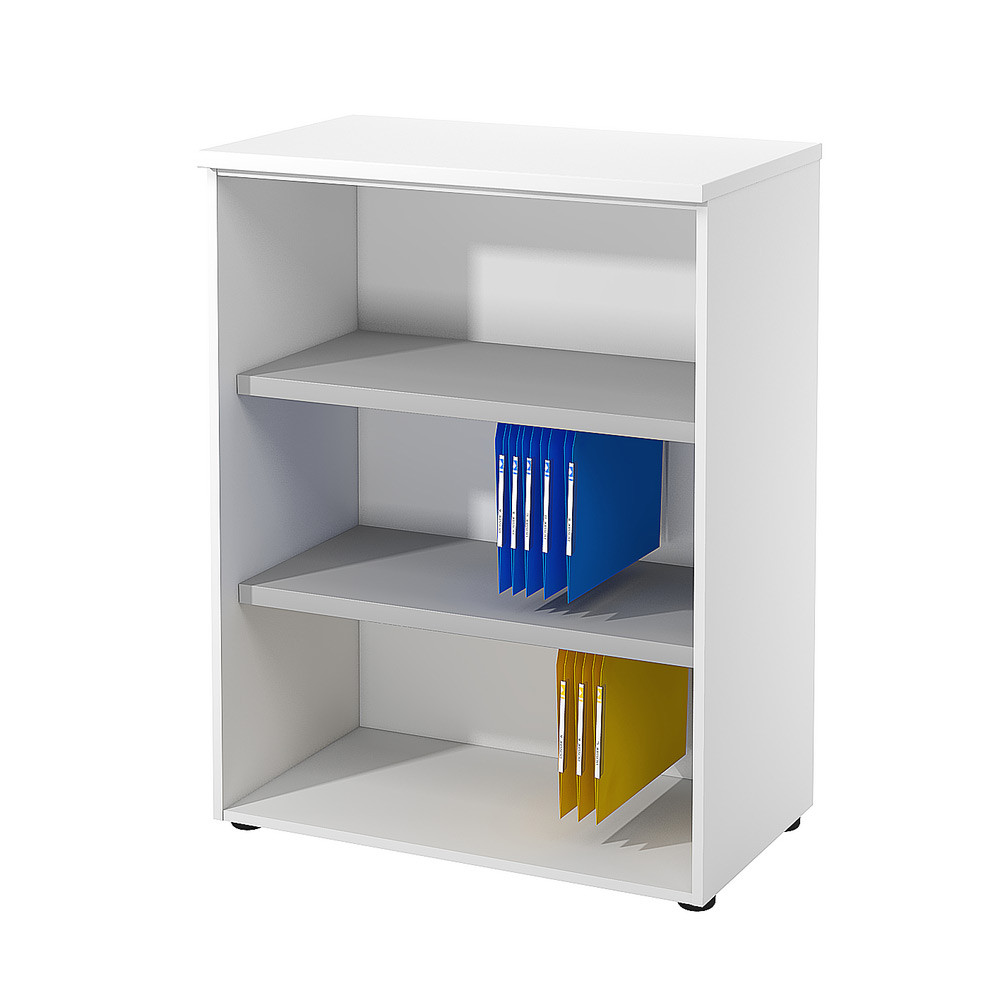 Bibliothque mi-hauteur sans porte L.80 x P.48 x H.104 cm - Corps Blanc - Top Blanc