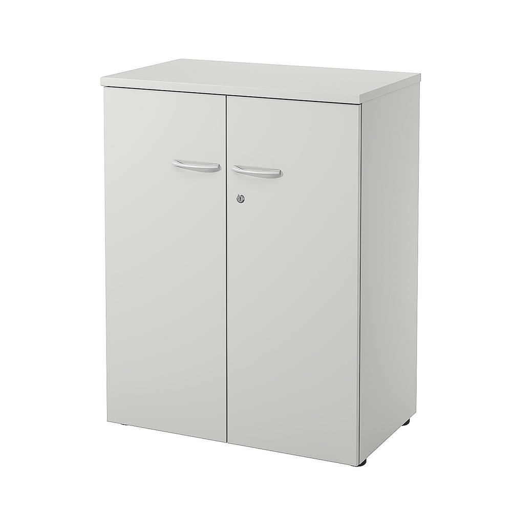 Armoire mi-hauteur portes battantes L.80 x P.48 x H.104 cm - Gris