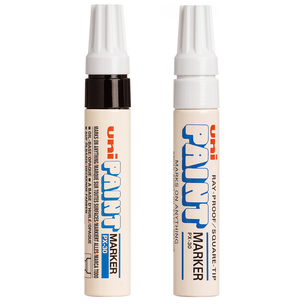 Uni-Ball Marqueur peinture indlibile  PX-30 - Pointe Biseaute - Blanc