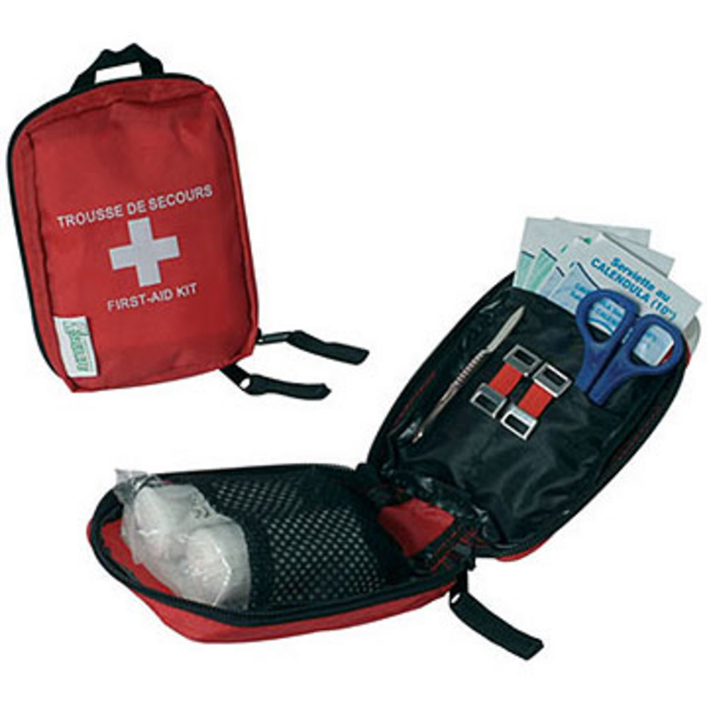 Trousse de secours souple individuelle en nylon rouge