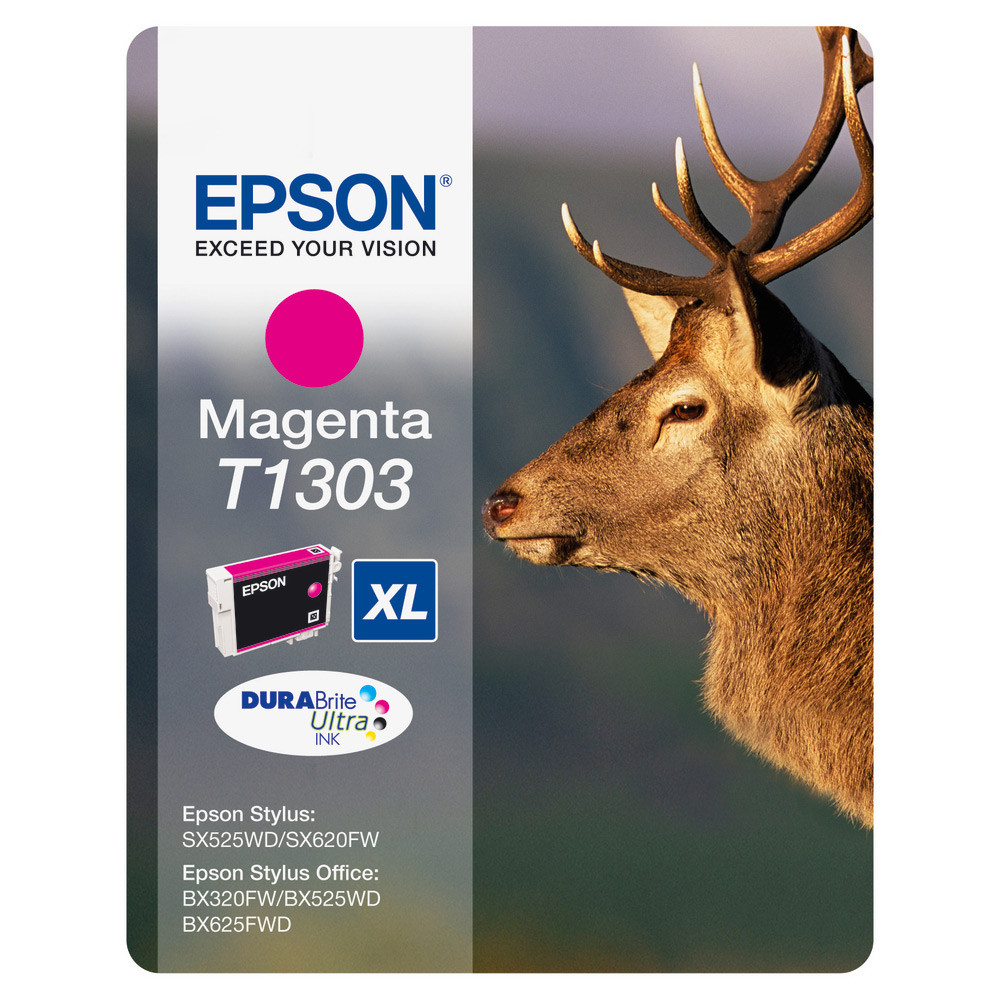Epson T1303 ''Cerf'' Cartouche d'encre originale DURABrite Ultra C13T13034012 - Magenta