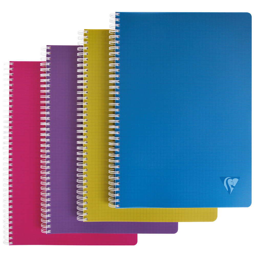 Clairefontaine Cahier  spirale Linicolor A4 21 x 29,7 cm - 90g - Petits carreaux 5x5 - 180 pages