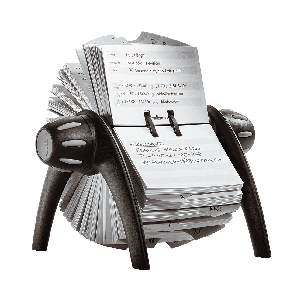 Durable Fichiers Telindex Flip rotatif pour fiches contact