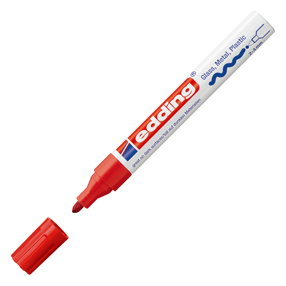 edding Marqueur  peinture 750  pointe ogive 2-4 mm rouge