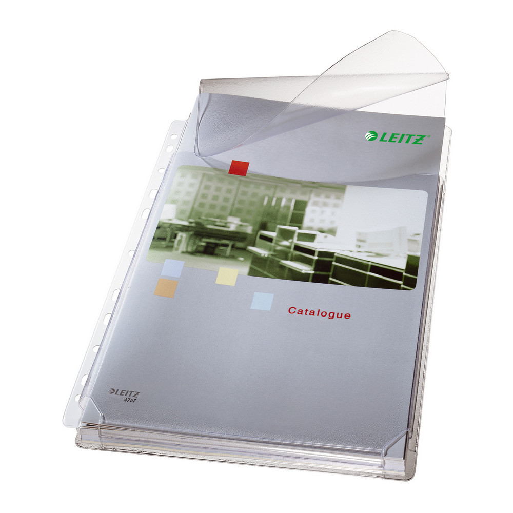 Leitz Pochettes perfores transparentes lisses de qualit suprieure A4 PVC 170microns 11trous - Lot de 5