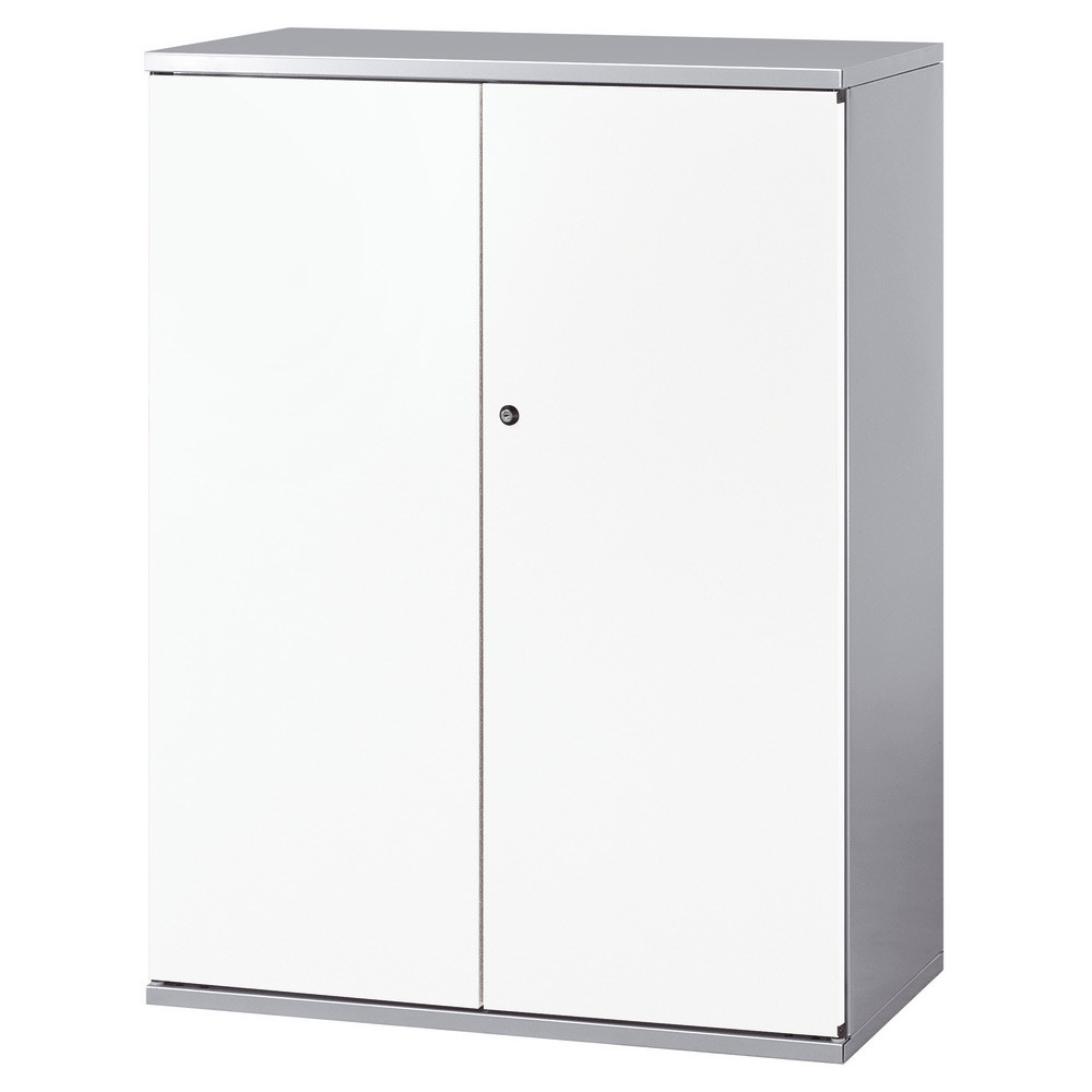 Armoire métal Starting portes battantes - H. 105 x L. 80 cm - Corps Aluminium - Portes Blanches