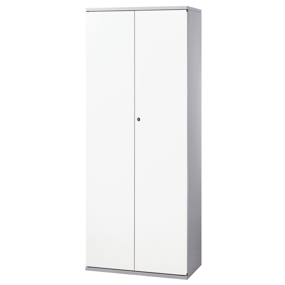 Armoire mtal Starting portes battantes - H. 198  x  L. 80 cm - Corps Alu - Portes Blanches