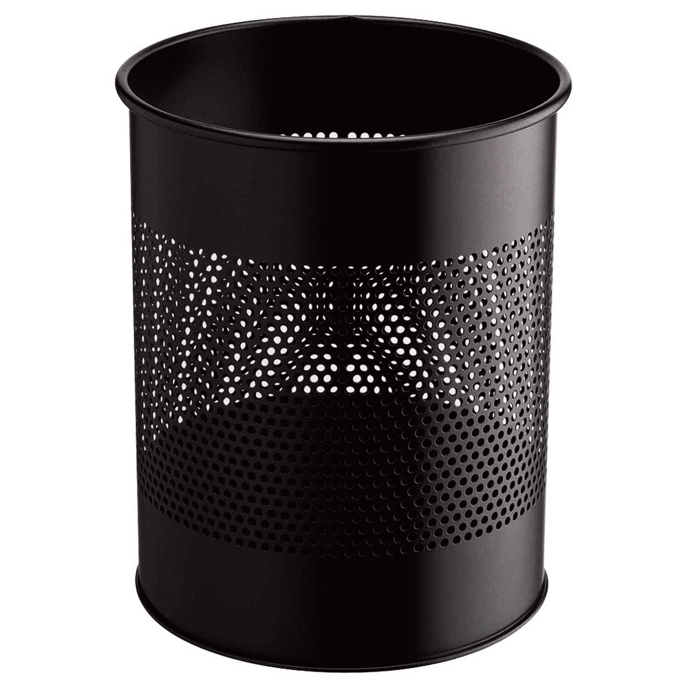 Durable Corbeille à papier métal ajourée 15 L  - Noir