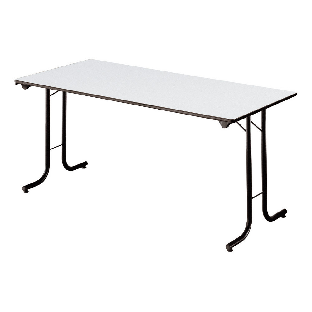 Table pliante modulaire Rectangle - L.160 x P.70 cm  - Plateau Gris - Pieds Noir