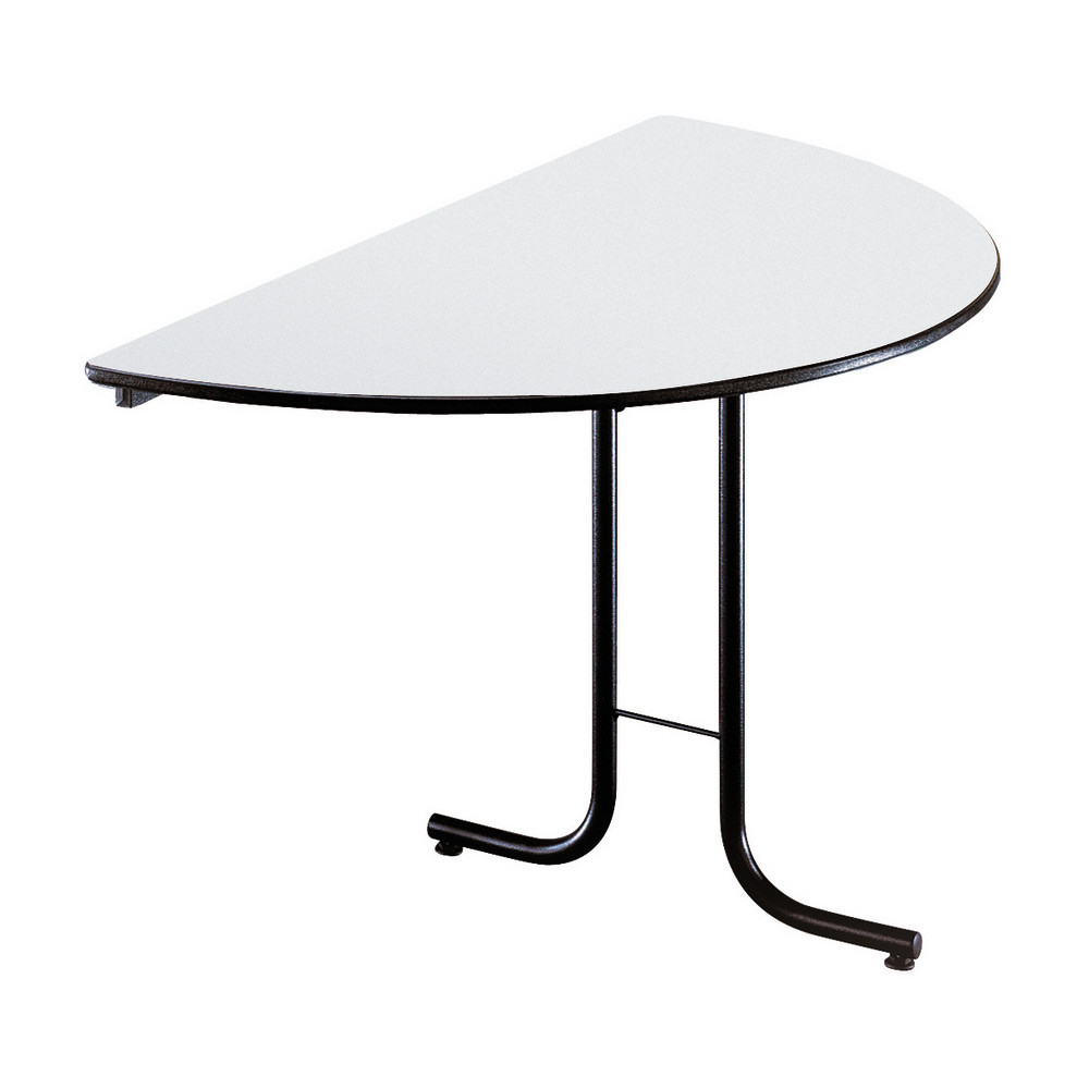 Table pliante modulaire 1/2 Rond - L.140 cm - Plateau Gris - Pieds Noirs