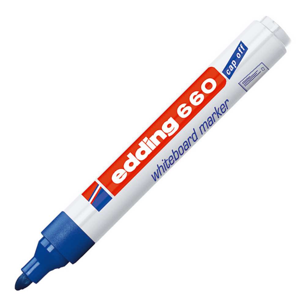 edding 660 Marqueur effaable tableau blanc pointe ogive 1,5 - 3 mm bleu