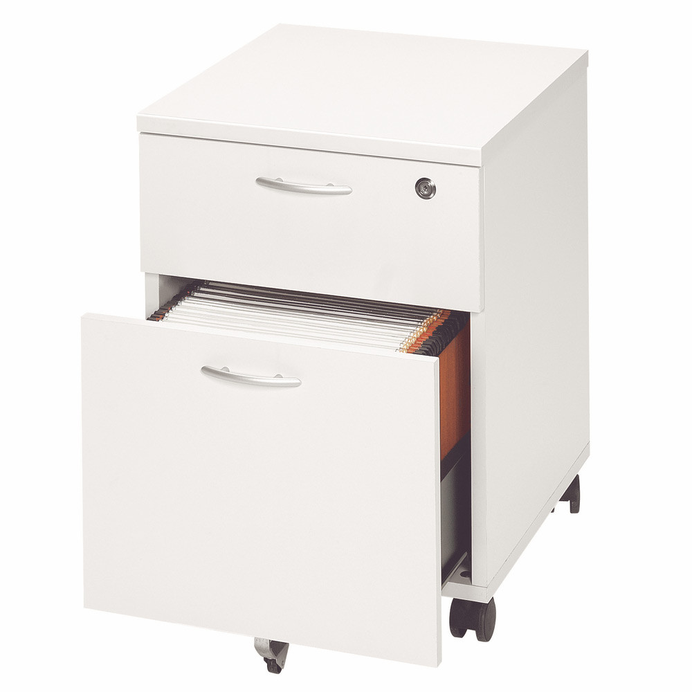 Caisson mobile Pronto - L.43 x P.42 x H.60 cm - 2 tiroirs - Blanc