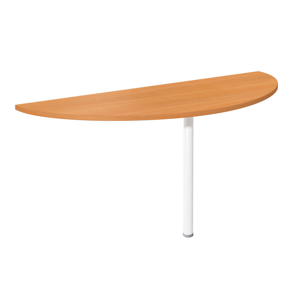 Extension Demi-lune Biospace - L.160 x P.60 cm - Plateau Htre - Pied tube Blanc