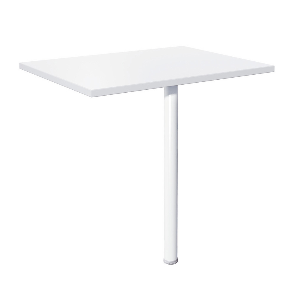 Extension Rectangle Biospace - L.80 x P.60 cm - Plateau Gris - Pied tube Blanc