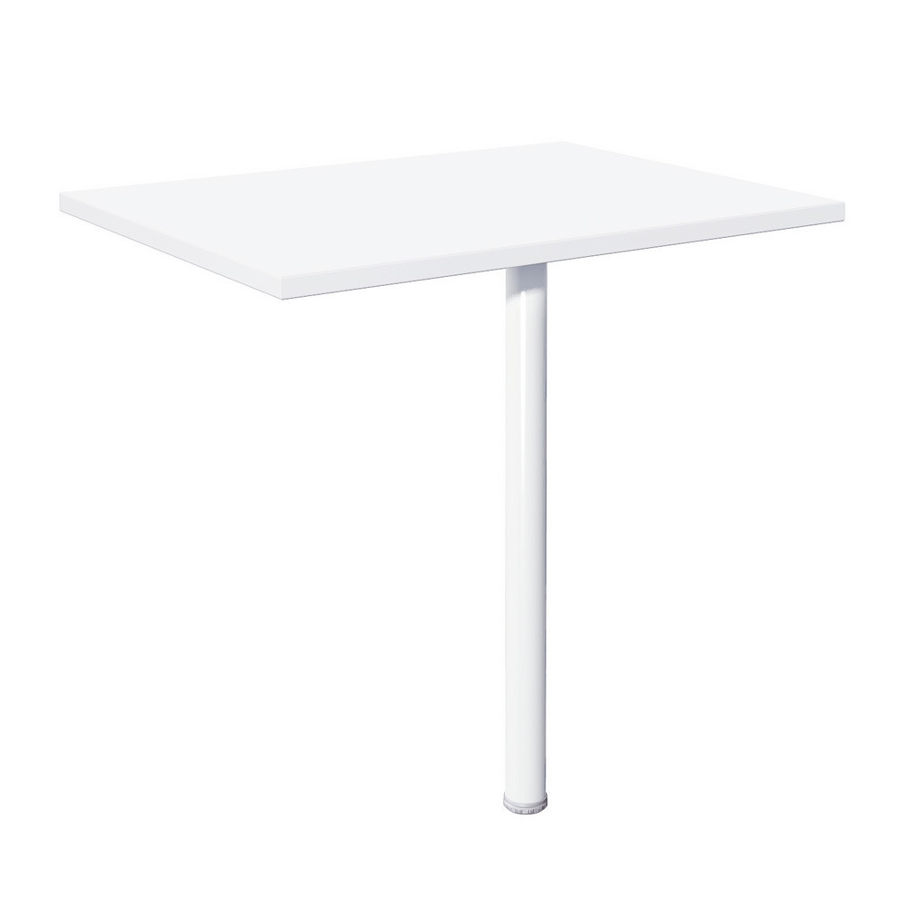 Extension Rectangle Biospace - L.80 x P.60 cm - Plateau Blanc - Pied tube Blanc