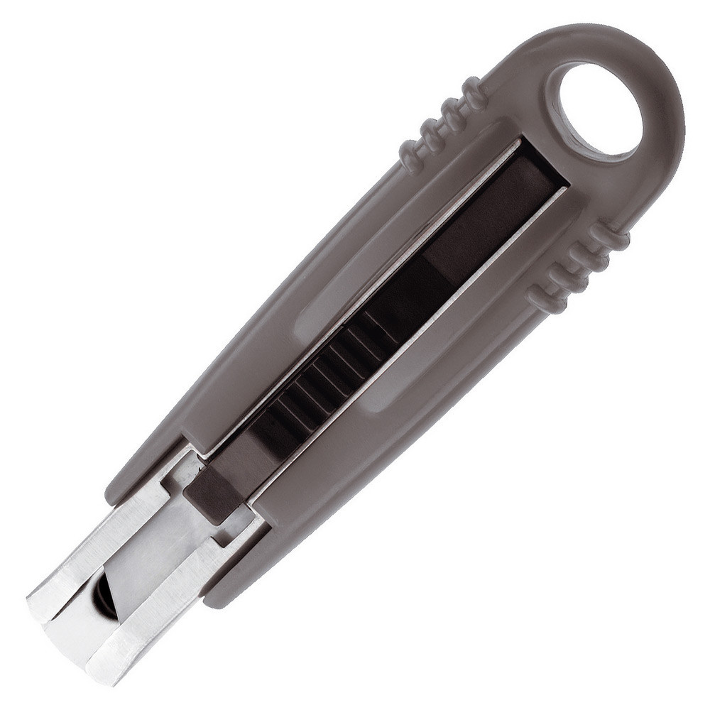 MONDOFFICE Cutter avec revêtement plastique - Lame auto-rétractable 18 mm - Gris
