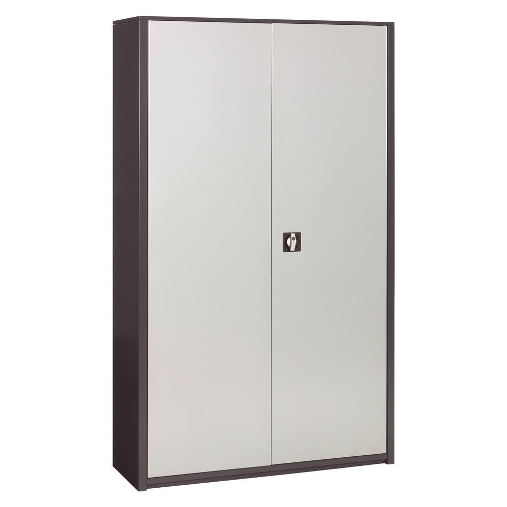 Armoire mtal Maxi Classtout - A portes battantes H. 198  x  L. 120 cm - Corps Anthracite - Portes Aluminium