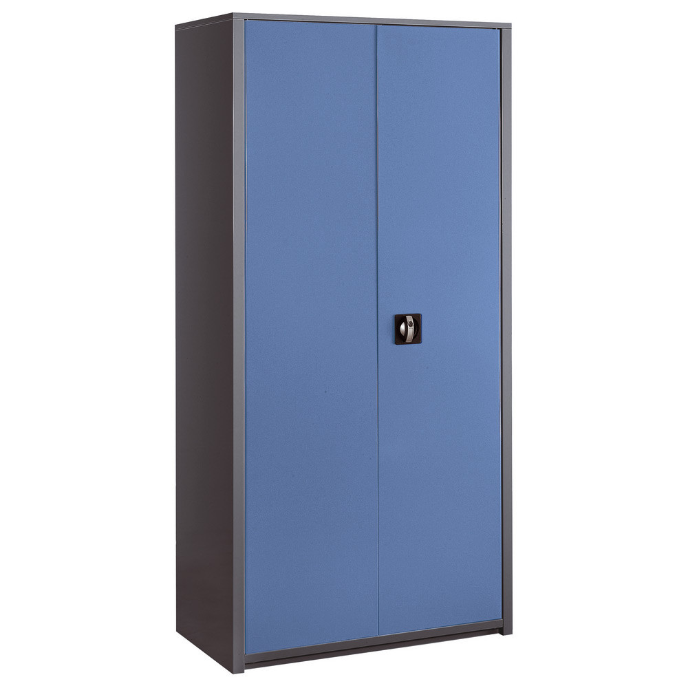 Armoire mtal Classtout - A portes battantes - H. 180  x  L. 90 cm - Corps Anthracite - Portes Bleu
