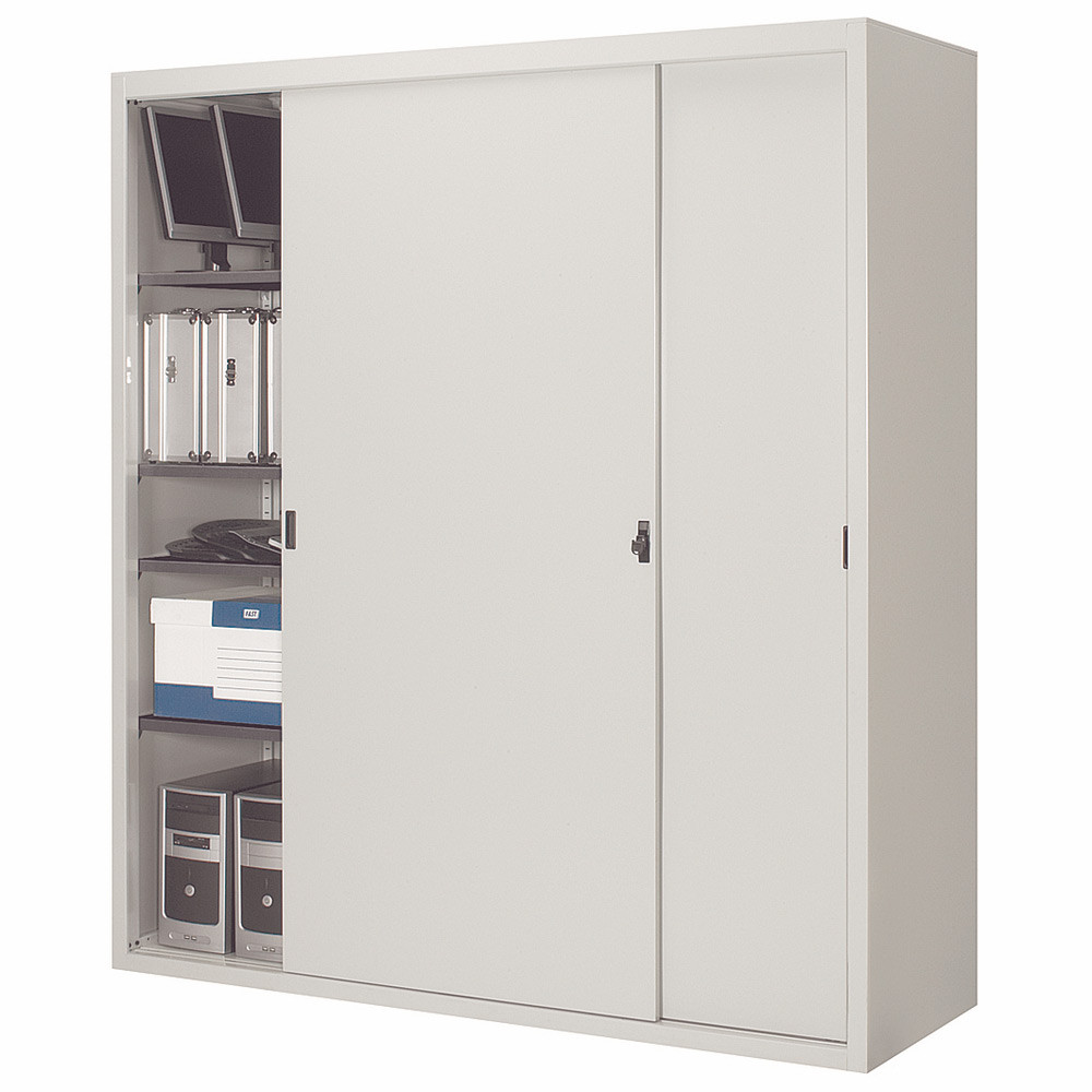 Armoire métal Portes Coulissantes Maxi Volume - P.60 x L.180 x H.200 cm - Gris