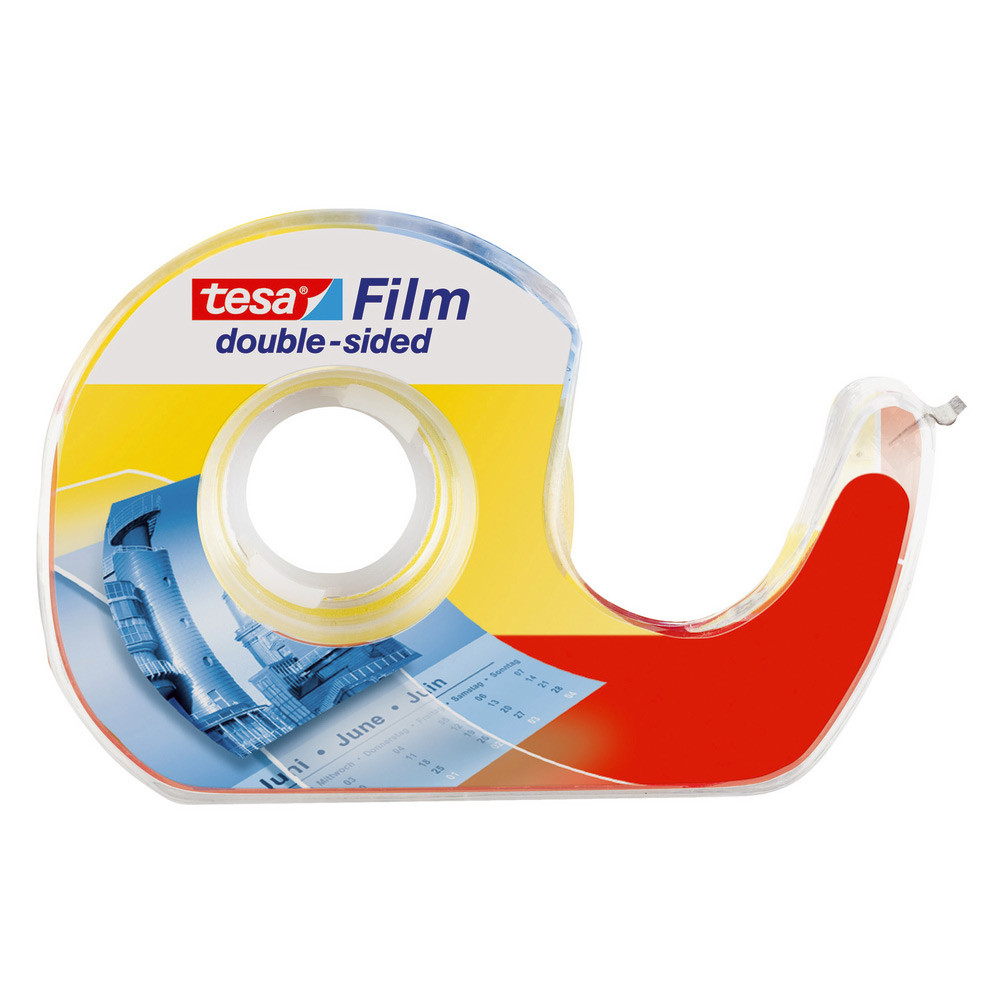 tesa® Rouleau double-face transparent tesafilm® 12 mm x 7,5 m avec dévidoir manuel 57912