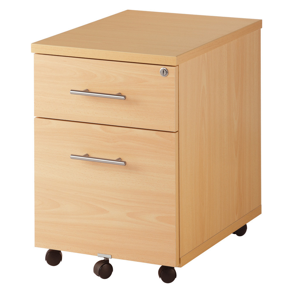 Caisson mobile ACTIVITY - L.42 x H.58 x P.60 cm - 2 tiroirs - Chêne