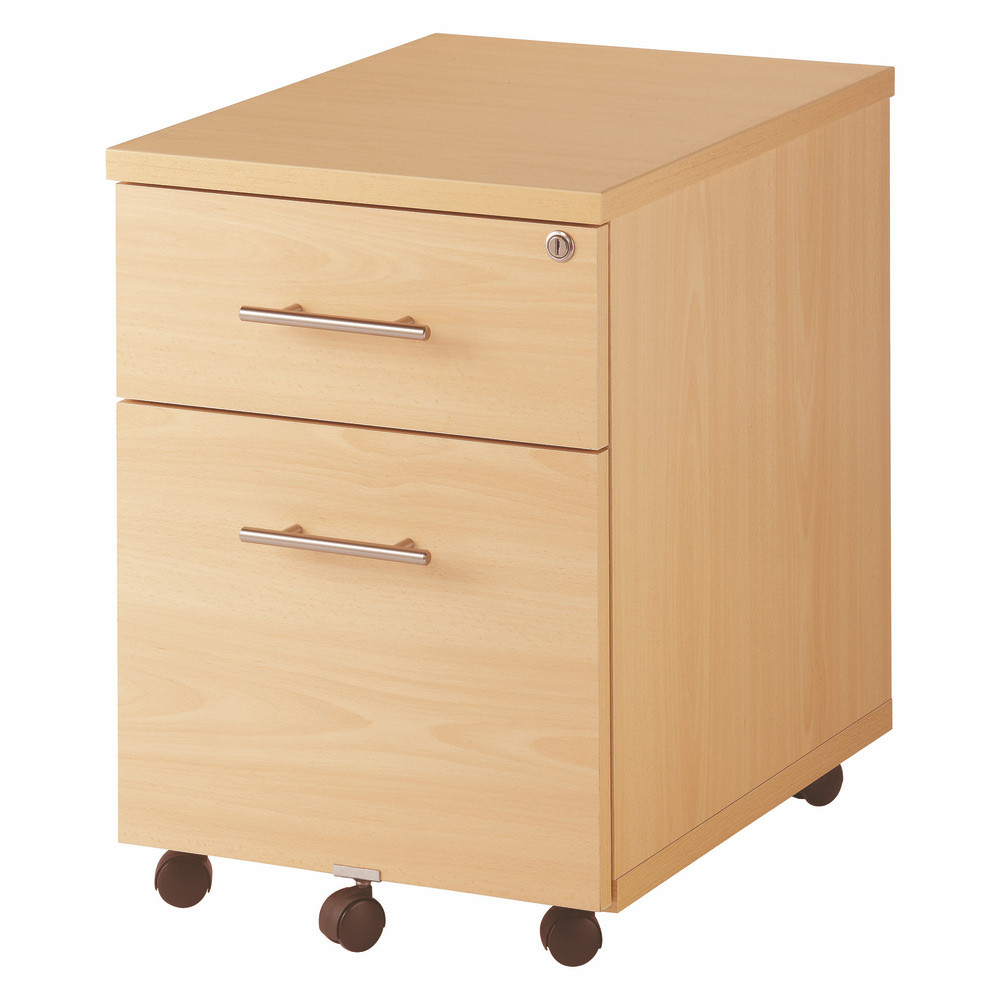 Caisson mobile Axiome - L.42 x H.58 x P.60 cm - 2 tiroirs - Htre