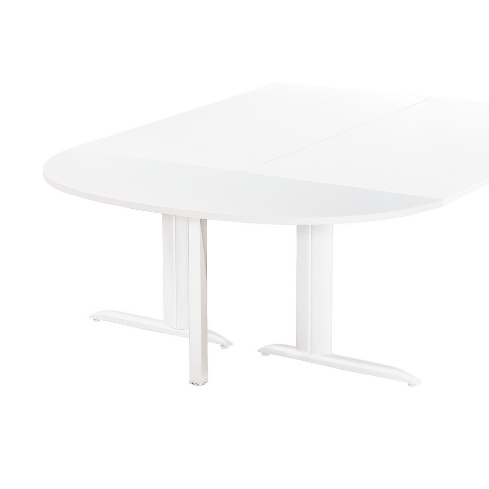 Extension Demi-lune Actual L.160 x P.60 cm - Plateau Blanc - Pied tube carr Blanc