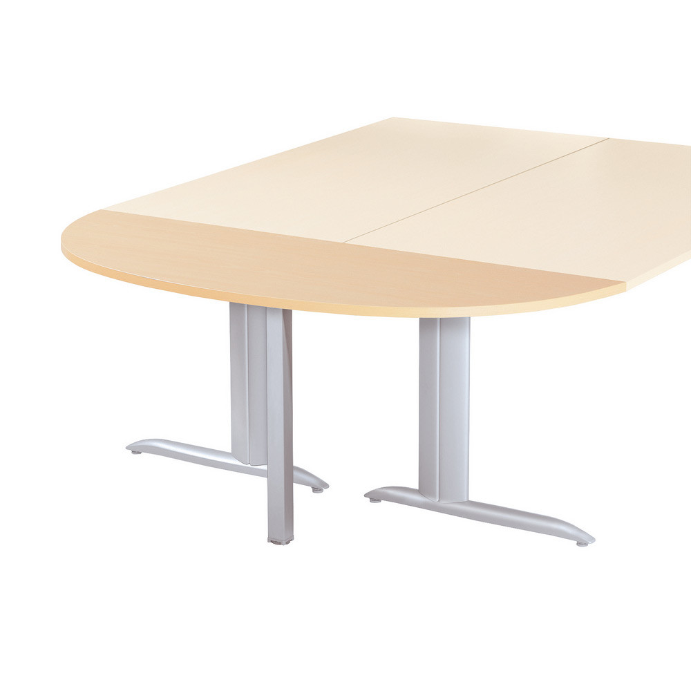 Extension Demi-lune Actual L.160 x P.60 cm - Plateau Htre - Pied tube carr Aluminium