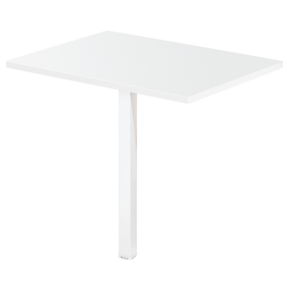 Extension Rectangle Actual L.80 x P.60 cm - Plateau Blanc - Pied tube carr Blanc