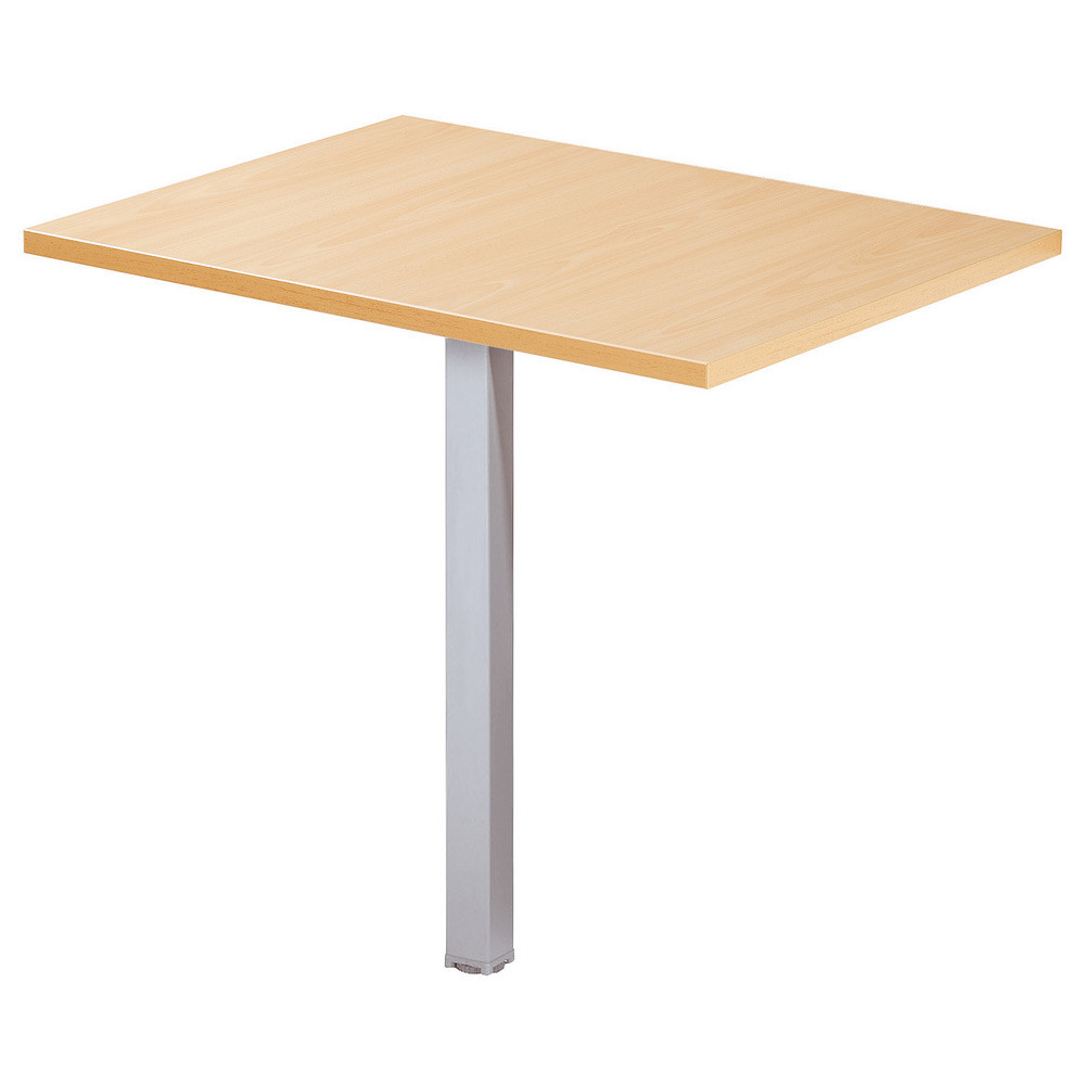 Extension Rectangle Actual L.80 x P.60 cm - Plateau Htre - Pied tube carr Aluminium