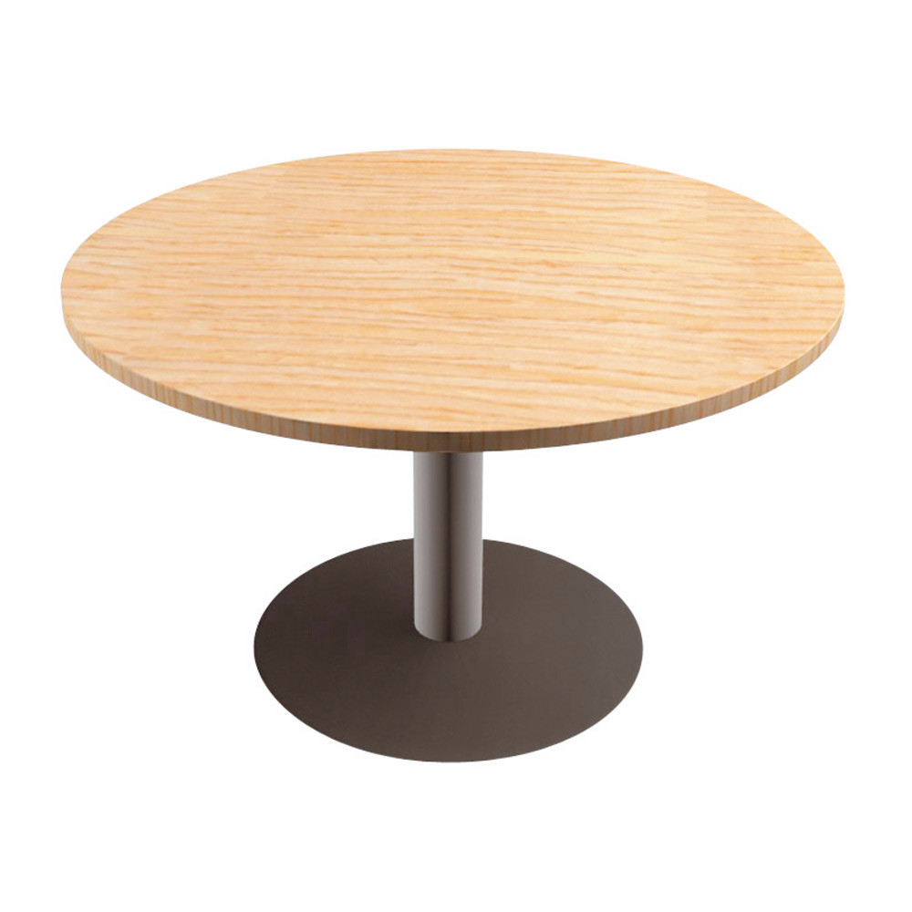 Table ronde Actual  100 cm - Plateau Chne - Pied tulipe Aluminium