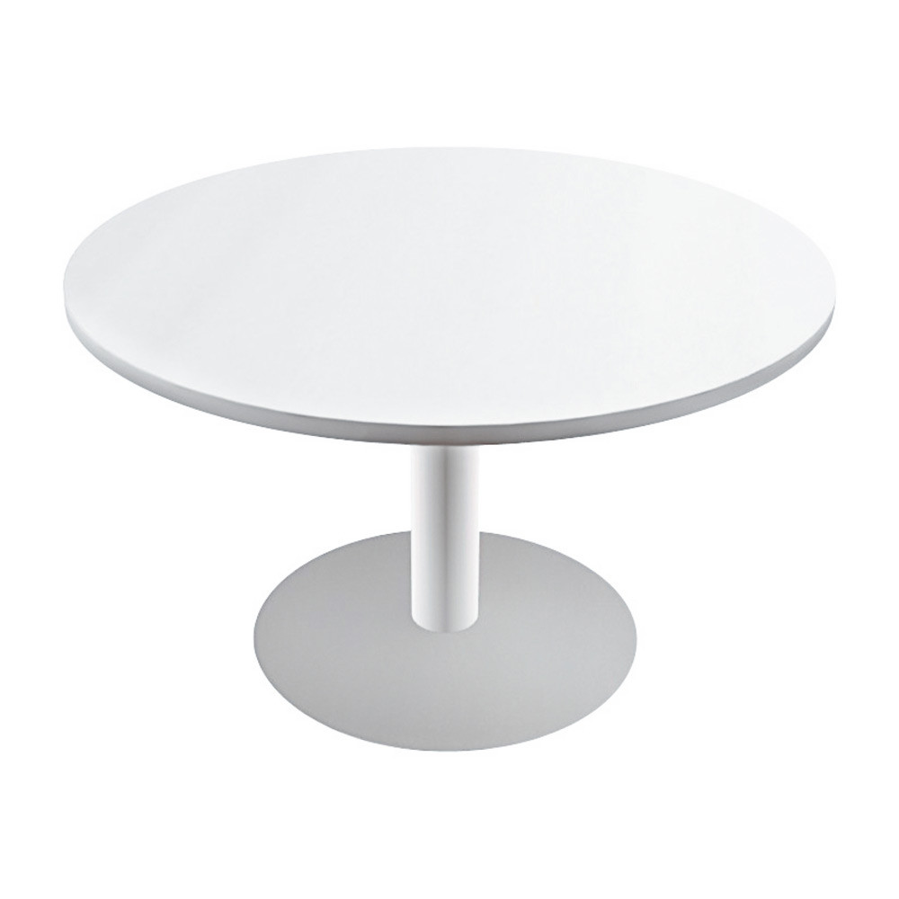 Table ronde Actual  100 cm - Plateau Blanc - Pied tulipe Blanc