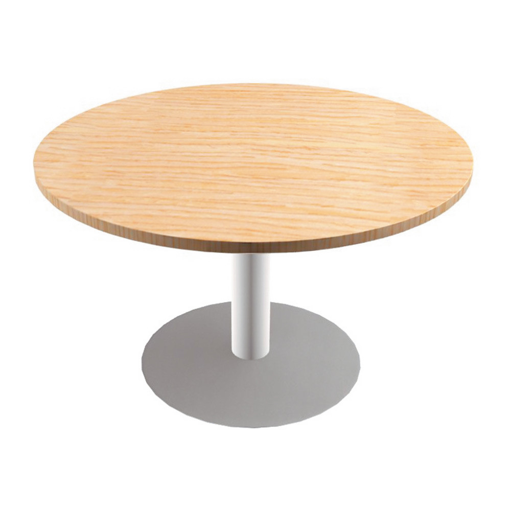 Table ronde Actual  100 cm - Plateau Chne - Pied tulipe Blanc