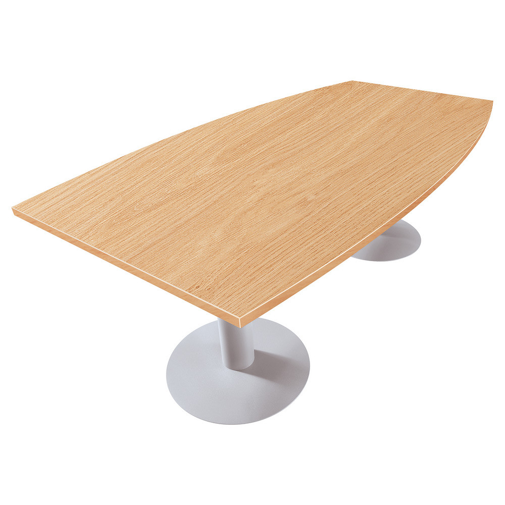 Table tonneau Actual L.200 x P.100 cm - Plateau Chne - Pied tulipe Aluminium