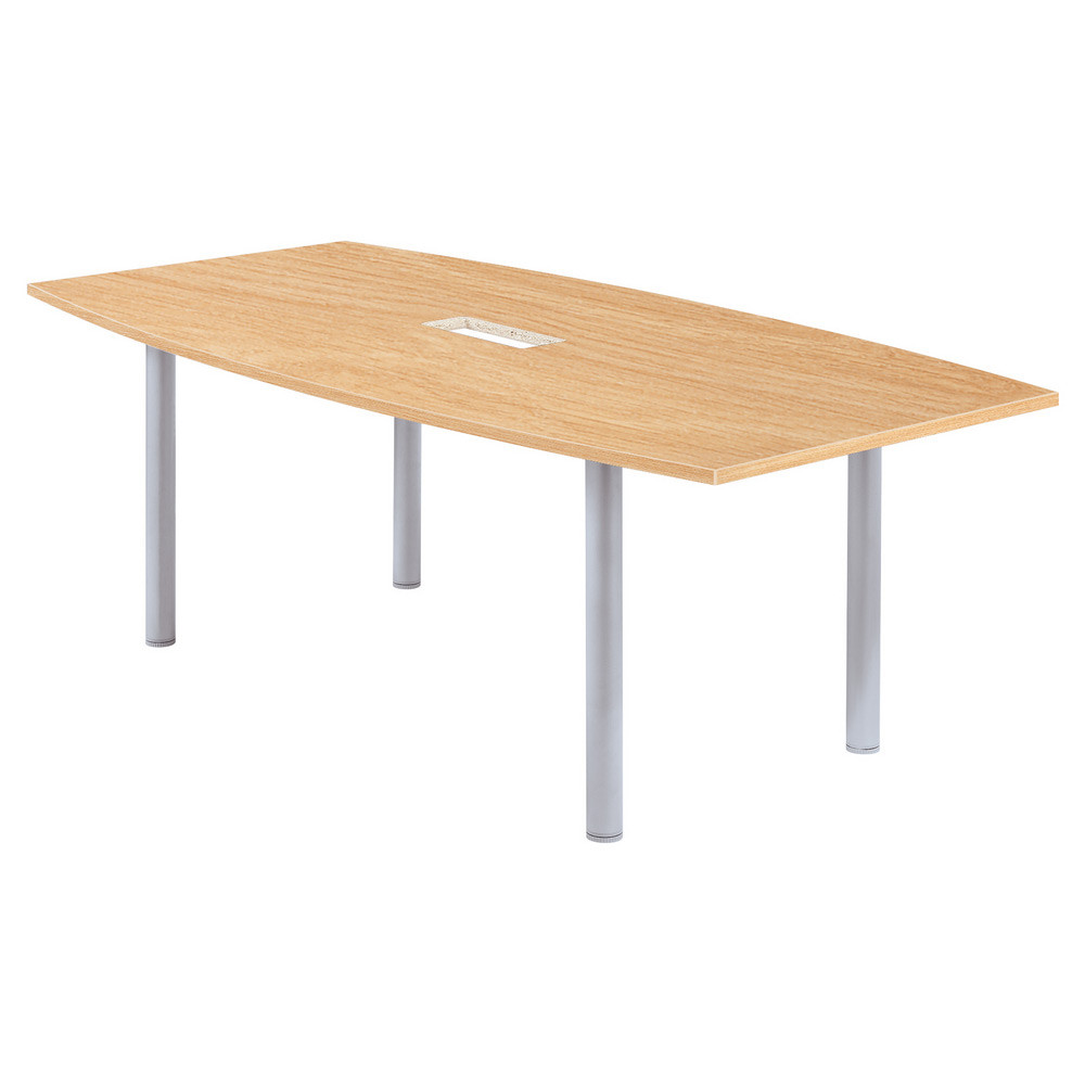 Table tonneau avec lectrification Actual L.200 x P.100 cm - Plateau Chne - Pieds tubulaires Aluminium