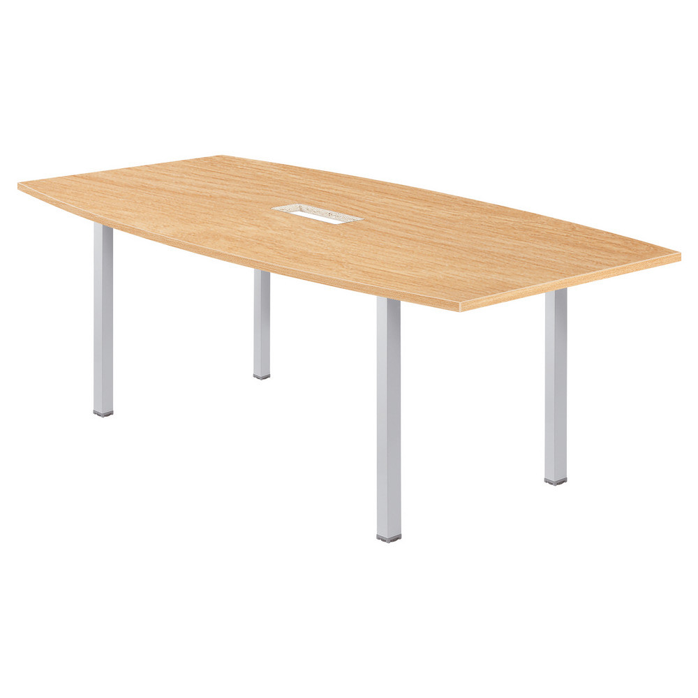 Table tonneau avec lectrification Actual L.200 x P.100 cm - Plateau Chne - Pieds carrs Aluminium