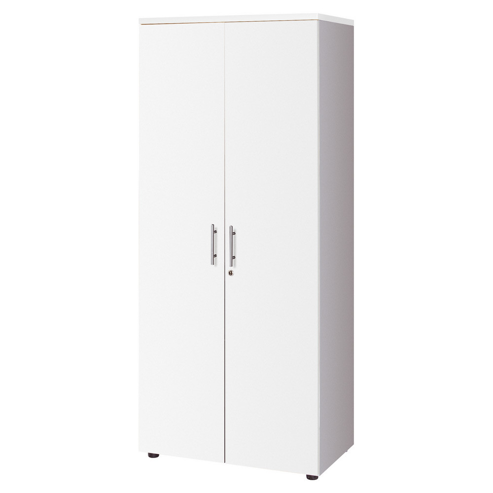 Meuble haut Axiome - L.80 x H.180 cm - 2 portes hautes - Corps Aluminium - Portes Blanc