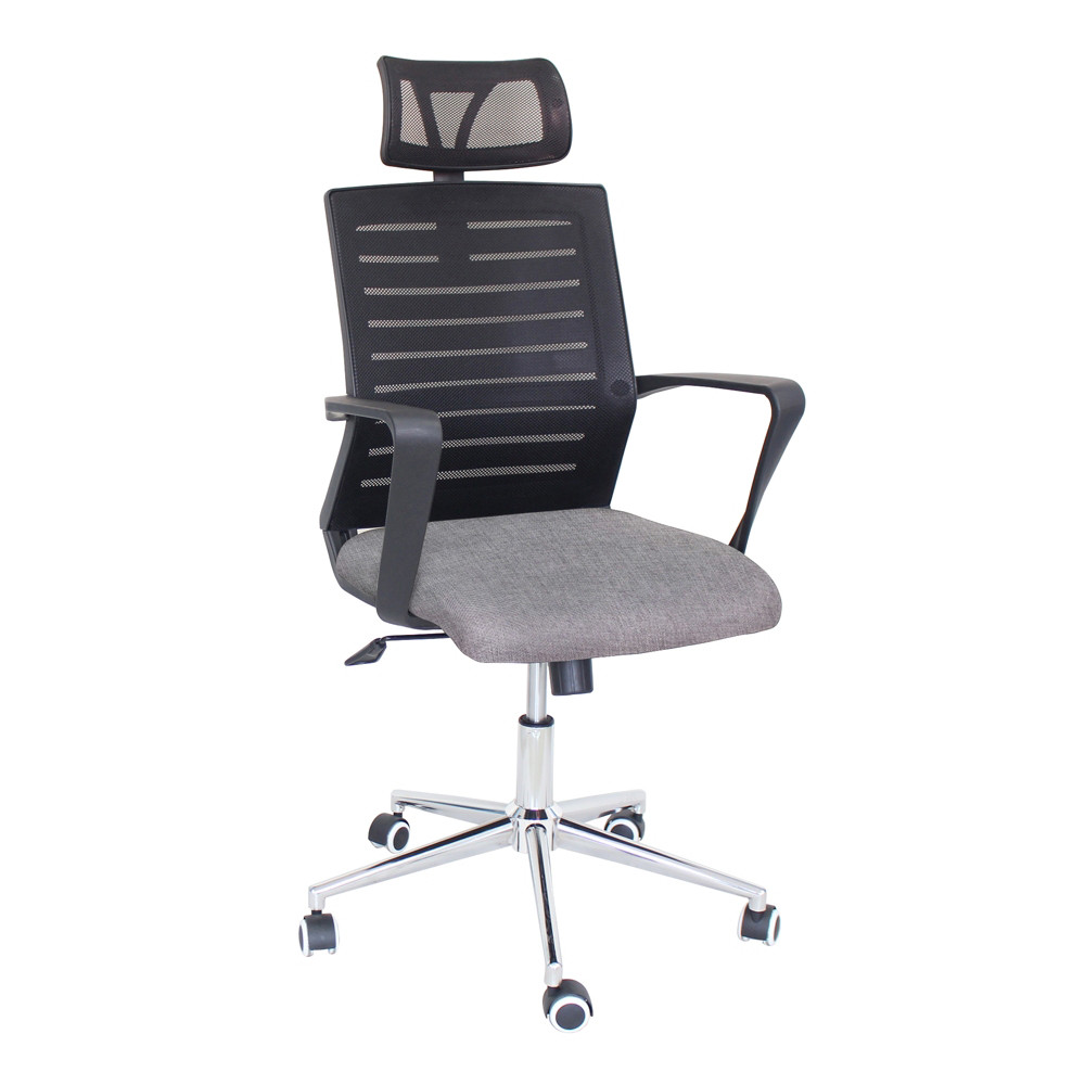 Sige de bureau OSLO Rsille Tissu Noir Hauteur rglable - Accoudoirs Dossier Appuie-tte Roulettes