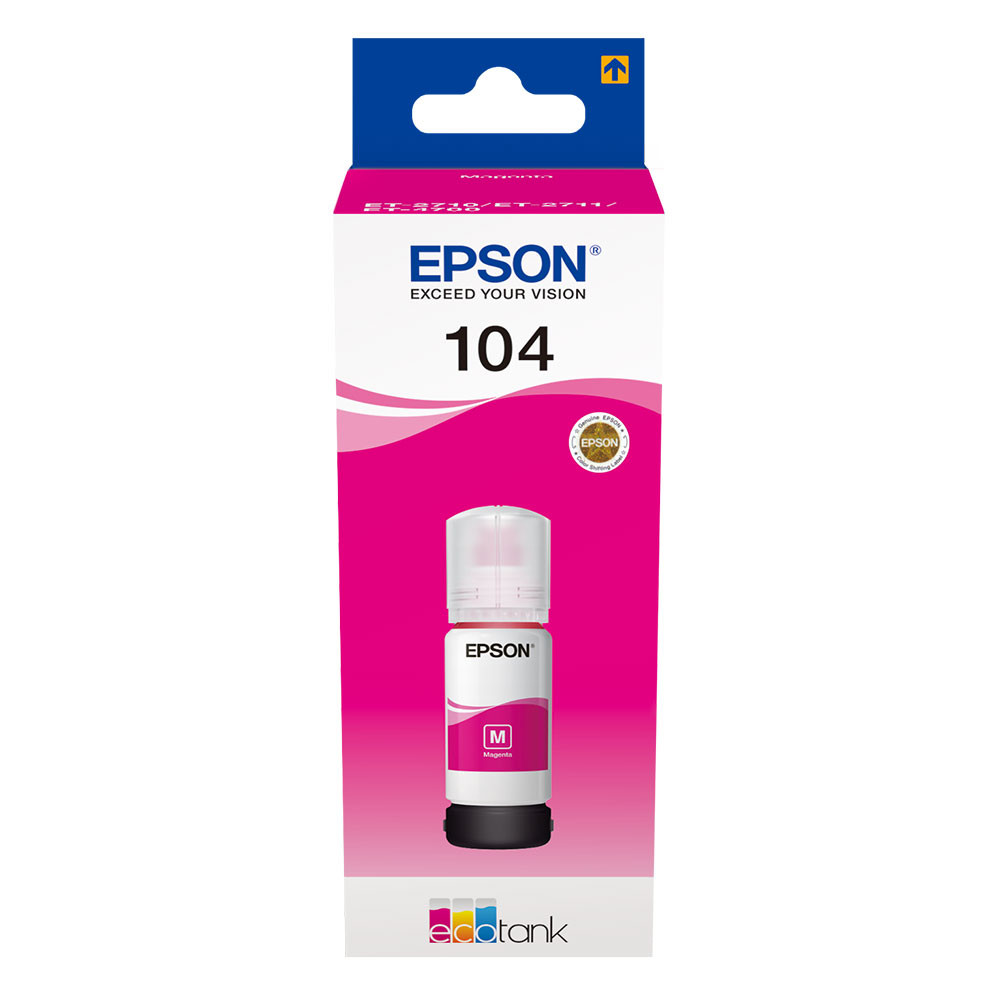 Epson 104 Bouteille d'encre originale EcoTank C13T00P340 - Magenta