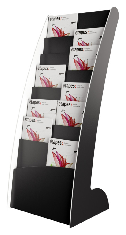 Paperflow Prsentoir de sol Courbo monobloc 8 cases - Noir