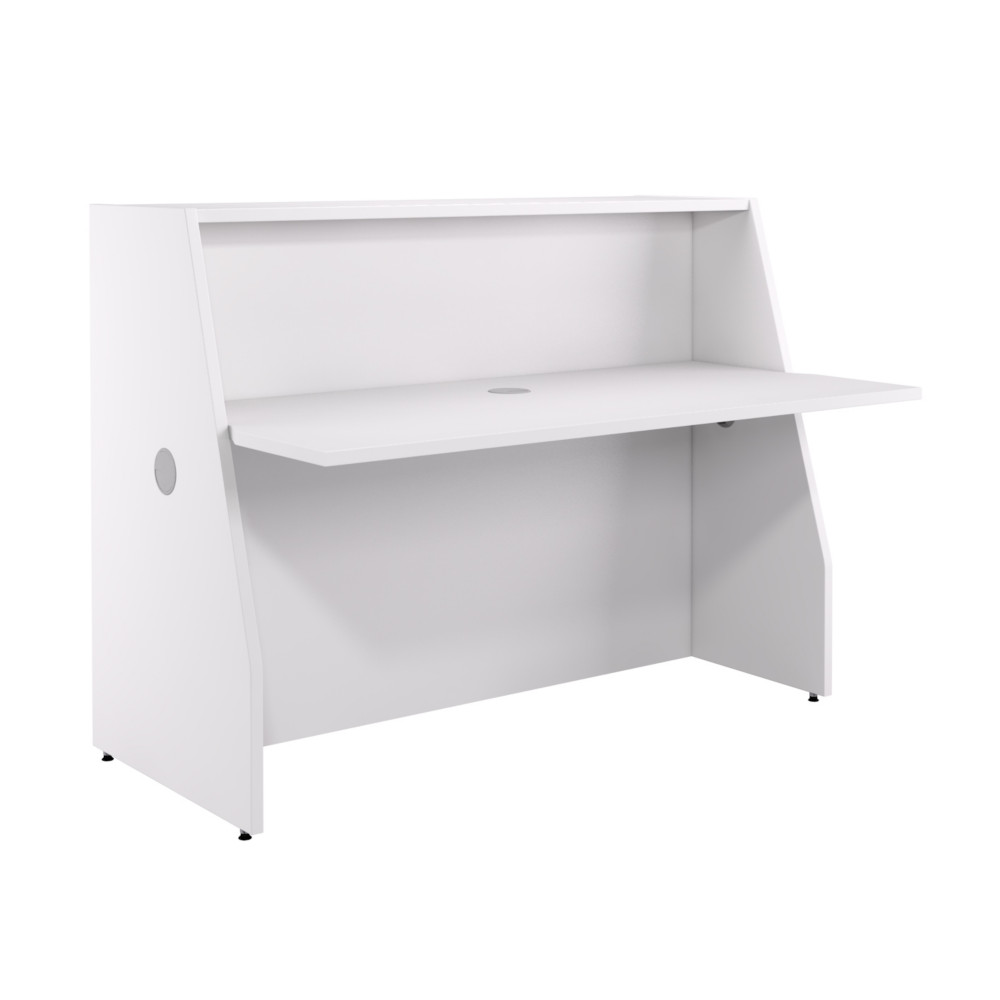 Banque d'accueil droite Biospace - Blanc - H.110 x L.145 x P. 85 cm