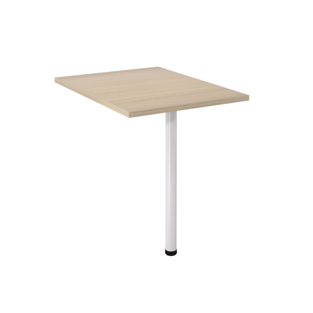 Extension Rectangle Biospace - L.80 x P.60 cm - Plateau Chne - Pied tube Blanc