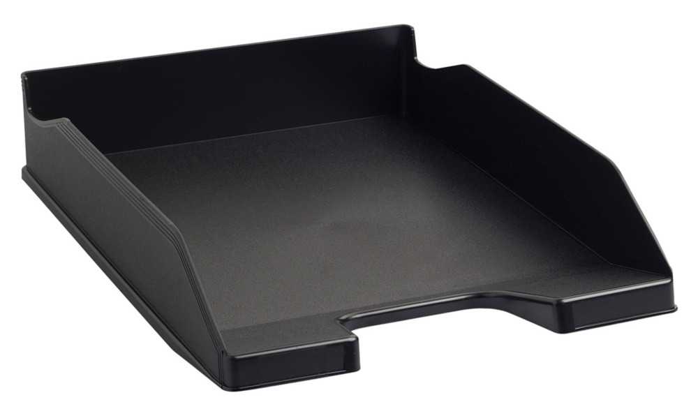 Exacompta Corbeille  courrier ECO BLACK en polypropylne recycl - Dim : L 25,5 x H 6,5 x P 34,7 cm. Coloris noir