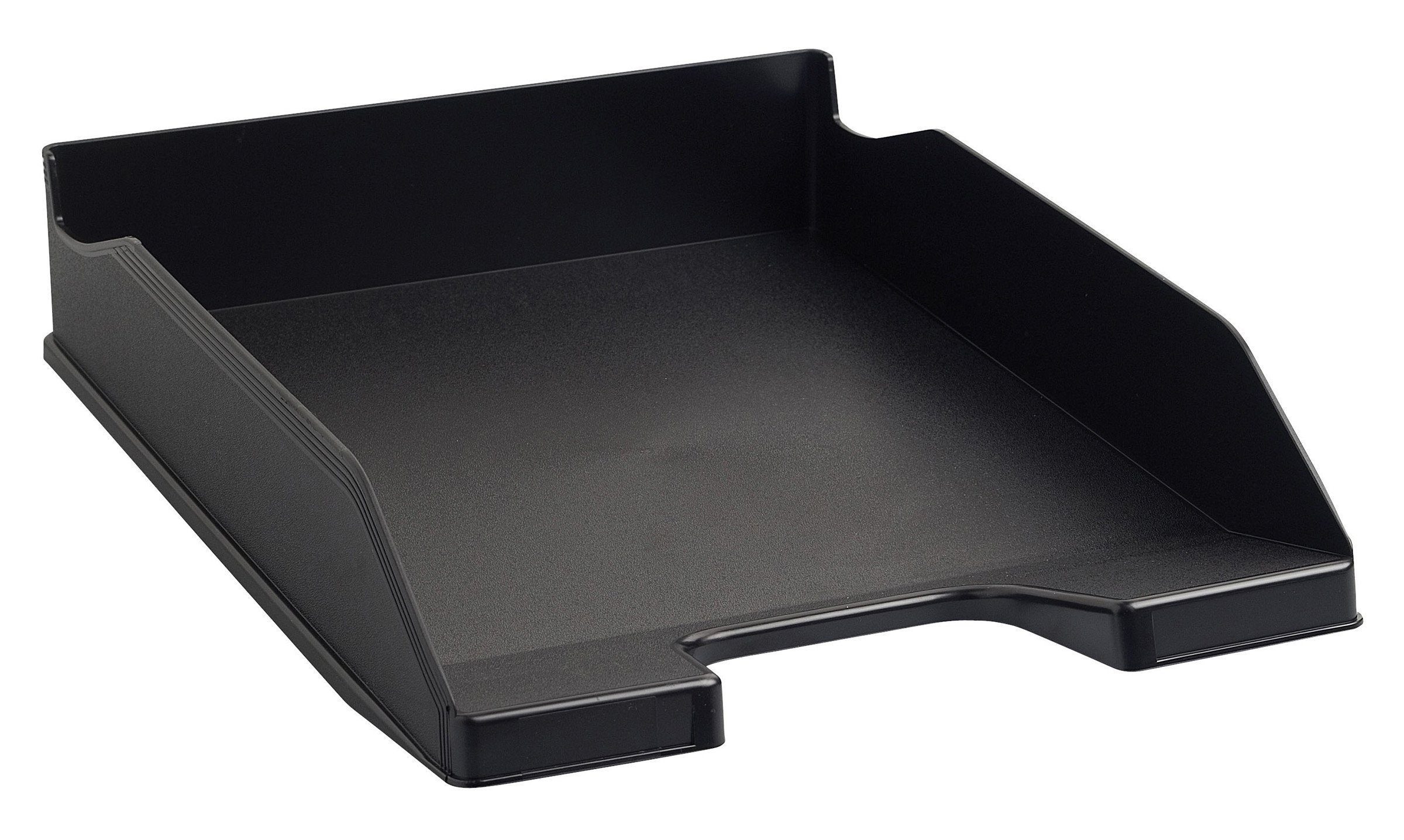 Exacompta Corbeille à courrier ECO BLACK en polypropylène recyclé - Dim : L 25,5 x H 6,5 x P 34,7 cm. Coloris noir