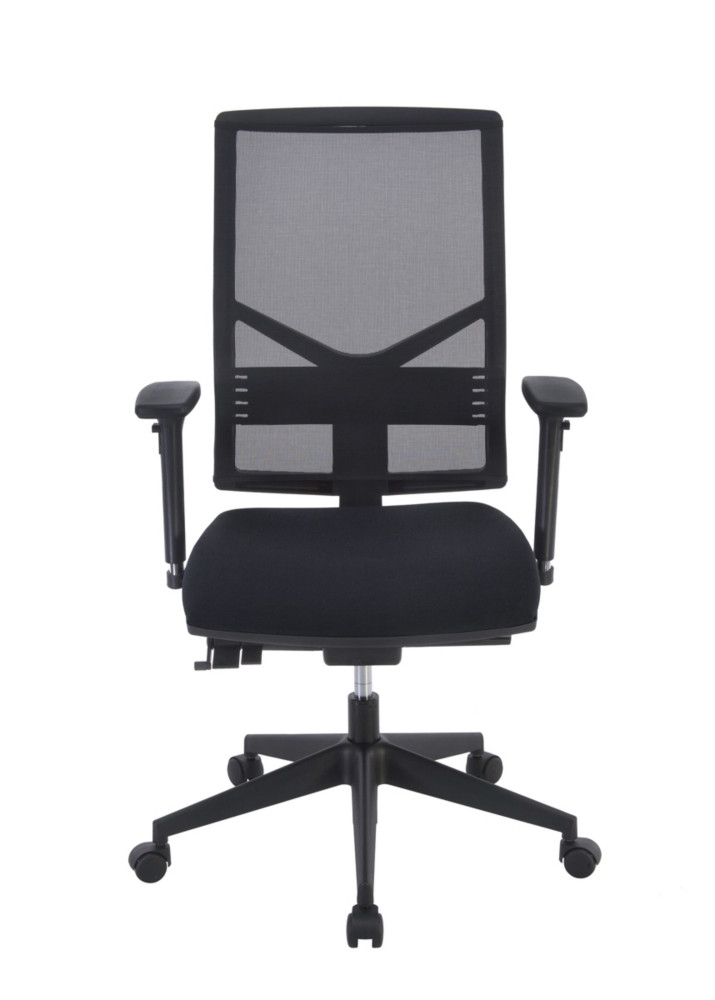 Fauteuil direction Dynamic Maille Noir Tissu Noir Hauteur rglable - Accoudoirs Dossier Roulettes
